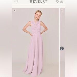 Revelry Devan convertible chiffon bridesmaid dress in Baby Pink